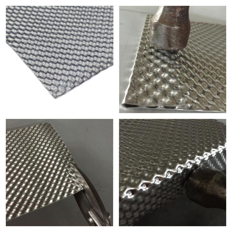 Lo scudo termico in alluminio goffrato è disponibile in diverse dimensioni o può essere personalizzato per adattarsi ad applicazioni specifiche
